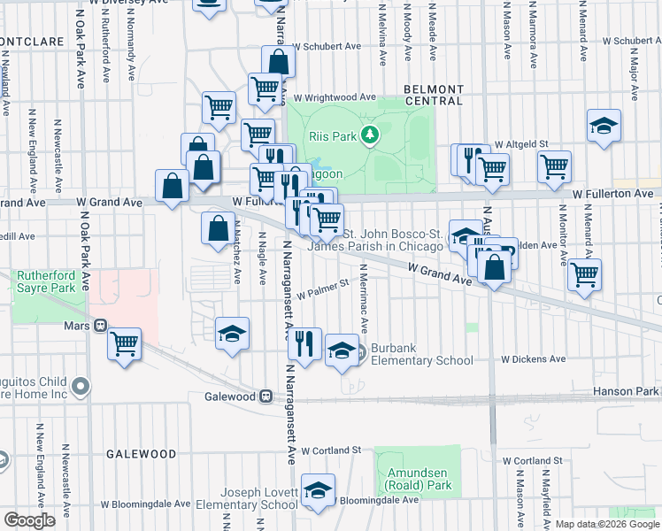 map of restaurants, bars, coffee shops, grocery stores, and more near in Chicago
