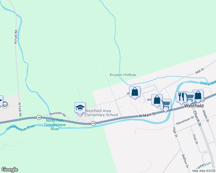 map of restaurants, bars, coffee shops, grocery stores, and more near 6-12 Stone Quarry Road in Westfield