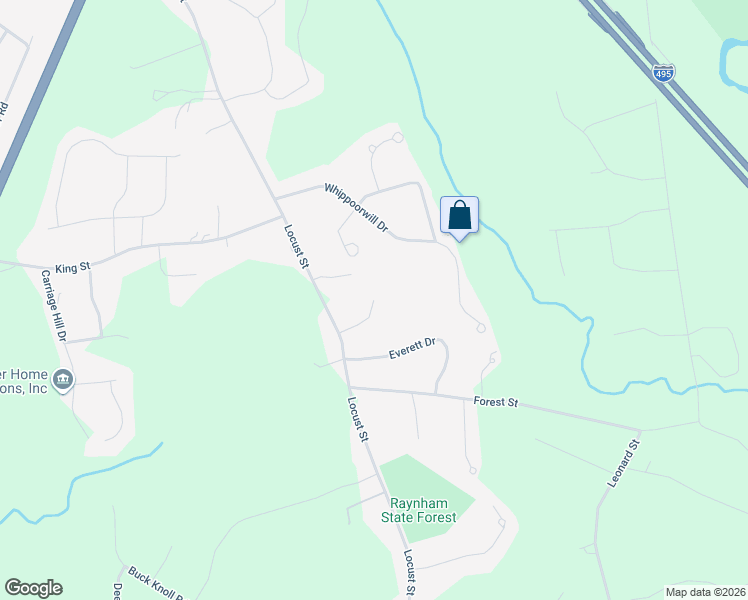 map of restaurants, bars, coffee shops, grocery stores, and more near 7 Wildwood Path in Raynham