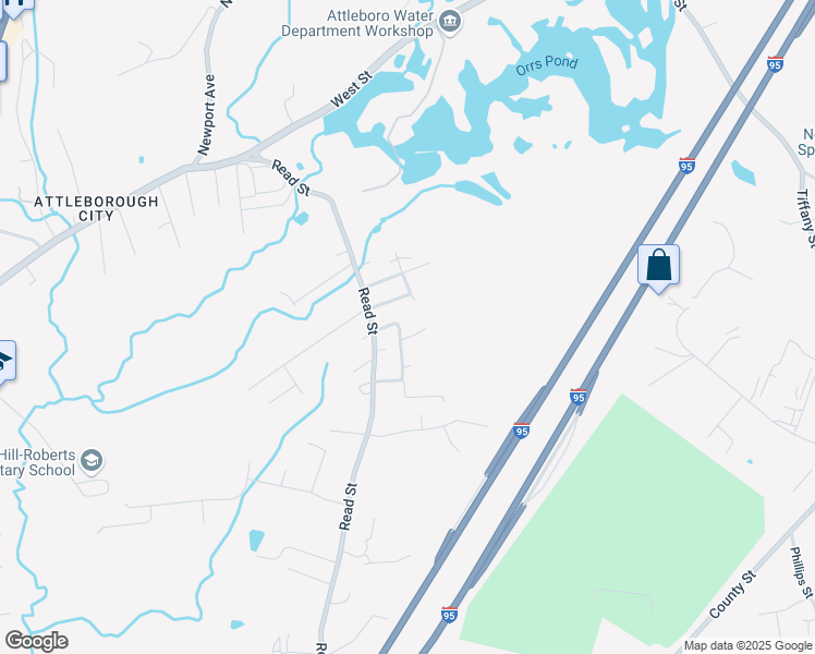map of restaurants, bars, coffee shops, grocery stores, and more near 10 Brochu Drive in Attleboro