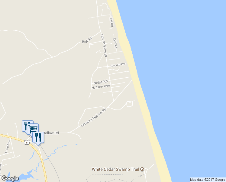 map of restaurants, bars, coffee shops, grocery stores, and more near 50 Ocean View Drive in Wellfleet