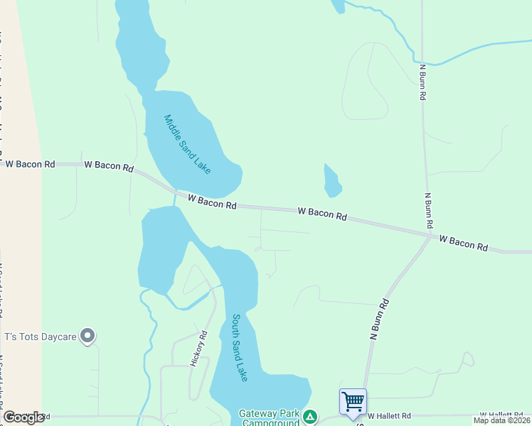 map of restaurants, bars, coffee shops, grocery stores, and more near 4149 West Bacon Road in Hillsdale