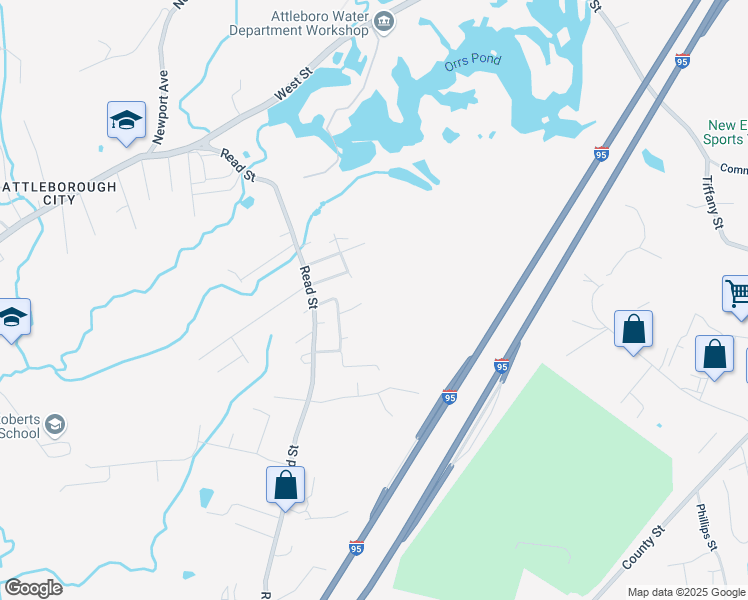 map of restaurants, bars, coffee shops, grocery stores, and more near 10 Brochu Drive in Attleboro