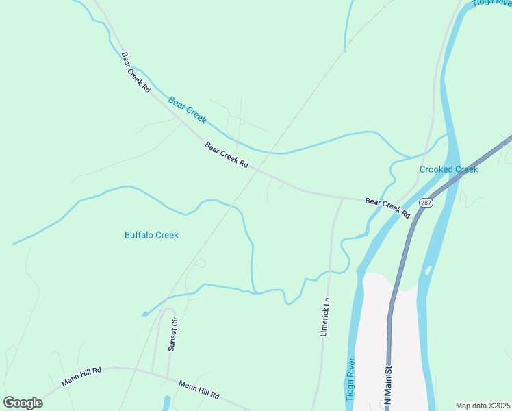 map of restaurants, bars, coffee shops, grocery stores, and more near 249 Bear Creek Road in Tioga