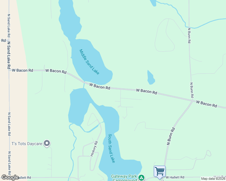 map of restaurants, bars, coffee shops, grocery stores, and more near 4243 West Bacon Road in Hillsdale