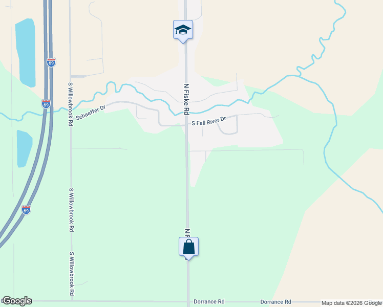 map of restaurants, bars, coffee shops, grocery stores, and more near 263 North Fiske Road in Coldwater