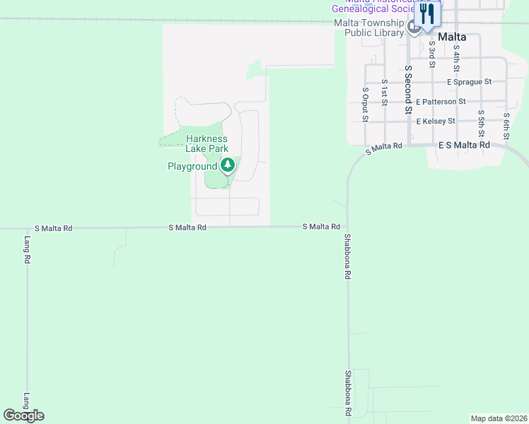 map of restaurants, bars, coffee shops, grocery stores, and more near 830 Spring Meadow Lane in Malta