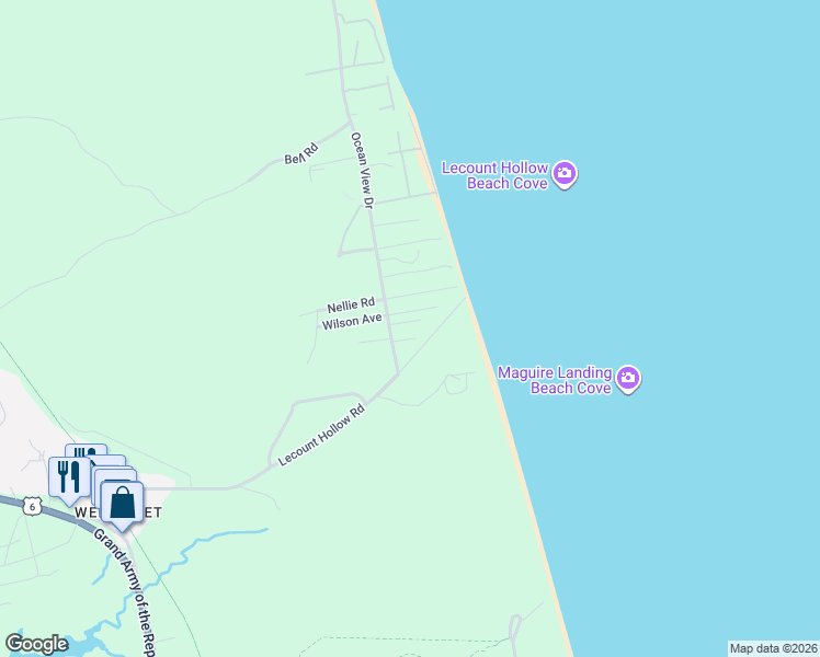 map of restaurants, bars, coffee shops, grocery stores, and more near 50 Ocean View Drive in Wellfleet