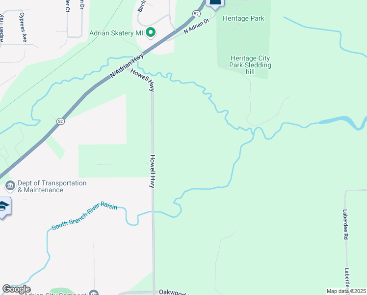 map of restaurants, bars, coffee shops, grocery stores, and more near 2589-2999 Howell Highway in Adrian