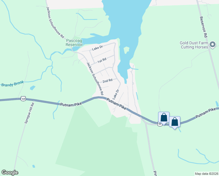 map of restaurants, bars, coffee shops, grocery stores, and more near 33 Pine Road in Glocester