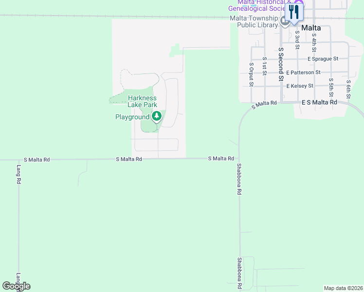 map of restaurants, bars, coffee shops, grocery stores, and more near 830 Spring Meadow Lane in Malta