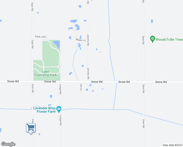 map of restaurants, bars, coffee shops, grocery stores, and more near 10847 Jericho Road in Bridgman