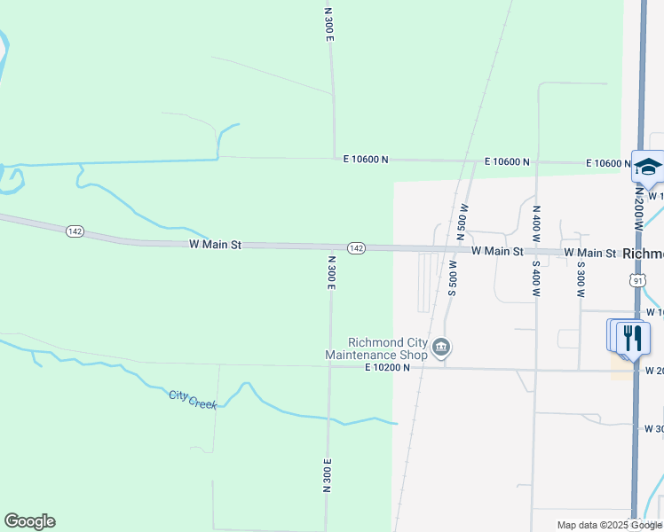 map of restaurants, bars, coffee shops, grocery stores, and more near 37 North 300 East in Richmond