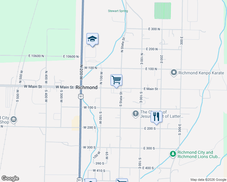 map of restaurants, bars, coffee shops, grocery stores, and more near 39 W Main St in Richmond