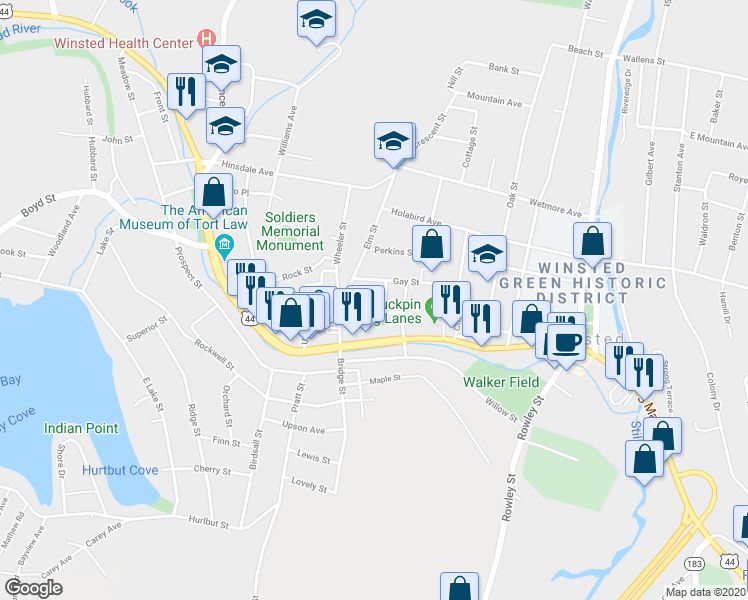 map of restaurants, bars, coffee shops, grocery stores, and more near 26 Thibault Avenue in Winchester