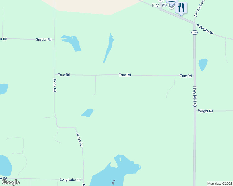 map of restaurants, bars, coffee shops, grocery stores, and more near 7270 True Road in Niles