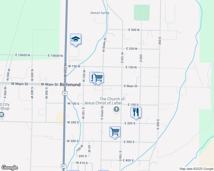 map of restaurants, bars, coffee shops, grocery stores, and more near 15 East Main Street in Richmond