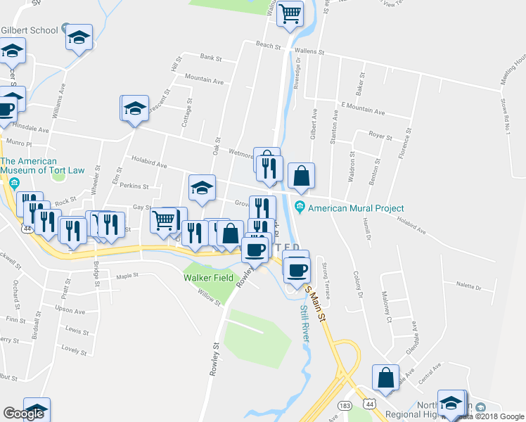 map of restaurants, bars, coffee shops, grocery stores, and more near 62 Grove Street in Winchester