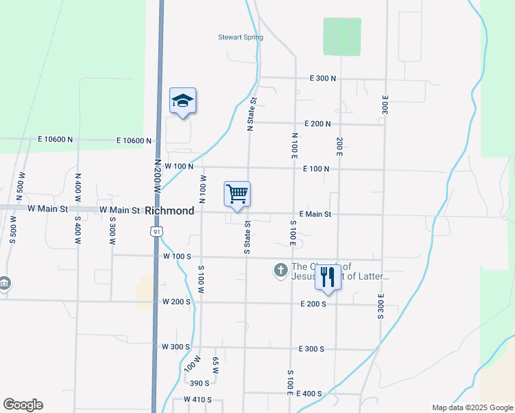 map of restaurants, bars, coffee shops, grocery stores, and more near 15 East Main Street in Richmond