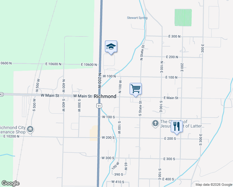 map of restaurants, bars, coffee shops, grocery stores, and more near 112 West Main Street in Richmond