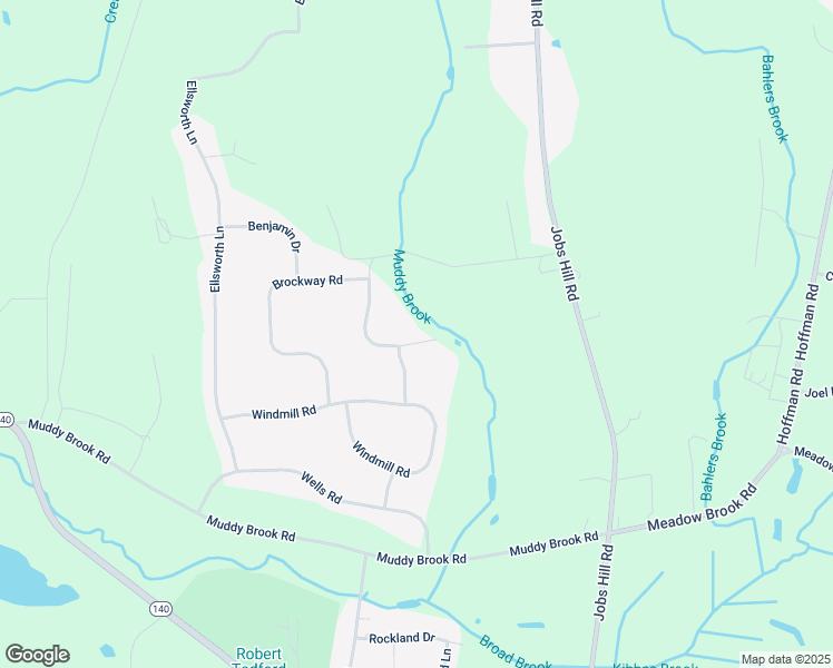 map of restaurants, bars, coffee shops, grocery stores, and more near 3 Brookfield Drive in Ellington