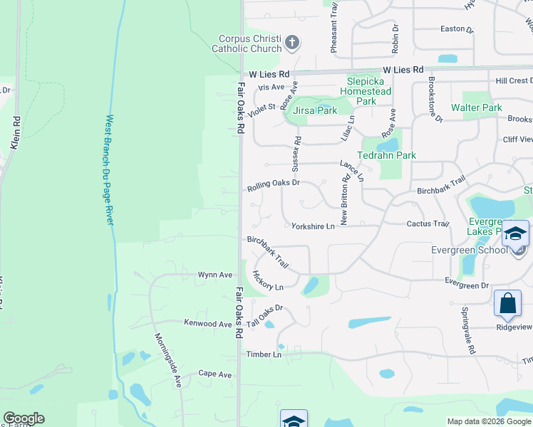 map of restaurants, bars, coffee shops, grocery stores, and more near 1361 Lincolnshire Court in Carol Stream
