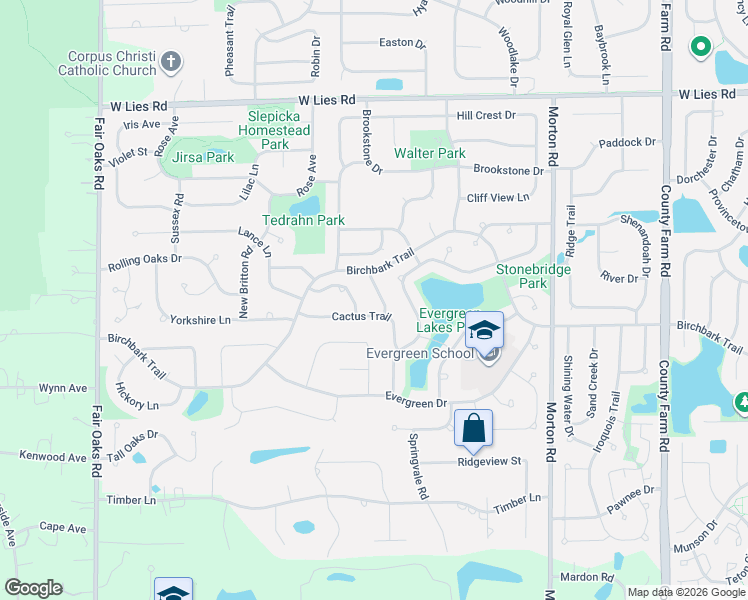 map of restaurants, bars, coffee shops, grocery stores, and more near 827 Hawk Lane in Carol Stream