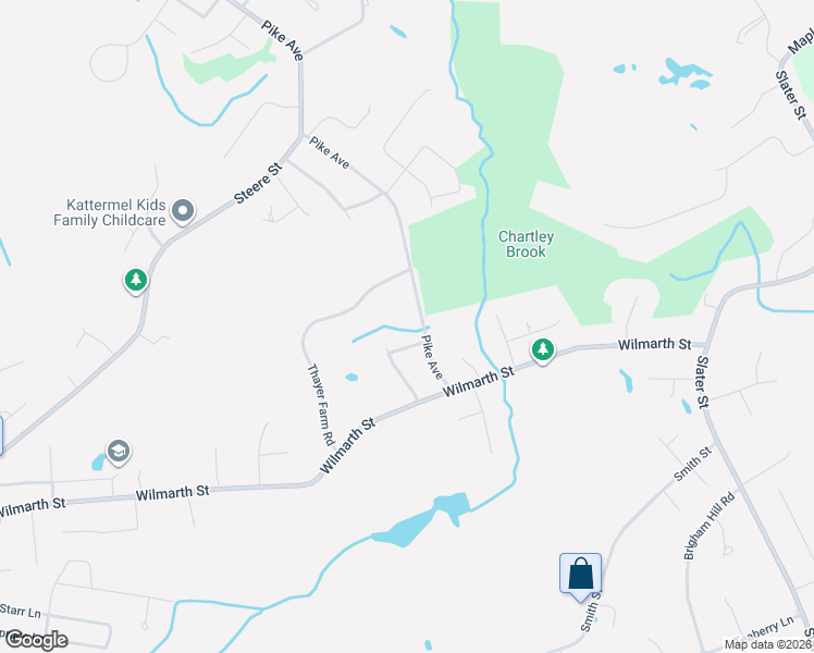 map of restaurants, bars, coffee shops, grocery stores, and more near 1021 Pike Avenue in Attleboro
