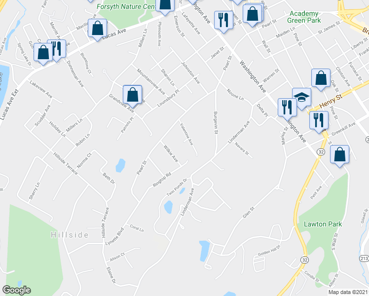 map of restaurants, bars, coffee shops, grocery stores, and more near 3 Valentine Court in Kingston