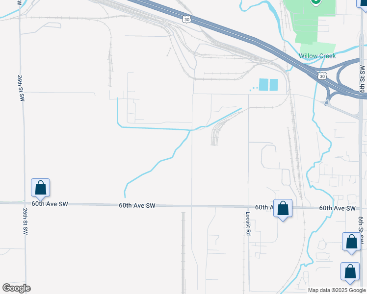 map of restaurants, bars, coffee shops, grocery stores, and more near 5555 Willow Creek Drive Southwest in Cedar Rapids