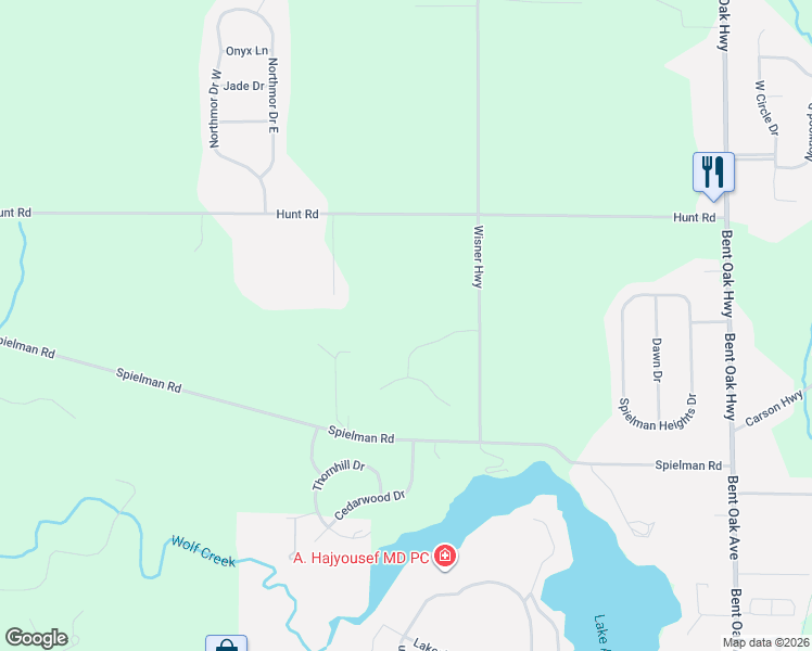 map of restaurants, bars, coffee shops, grocery stores, and more near 3142 Windmill Court in Adrian