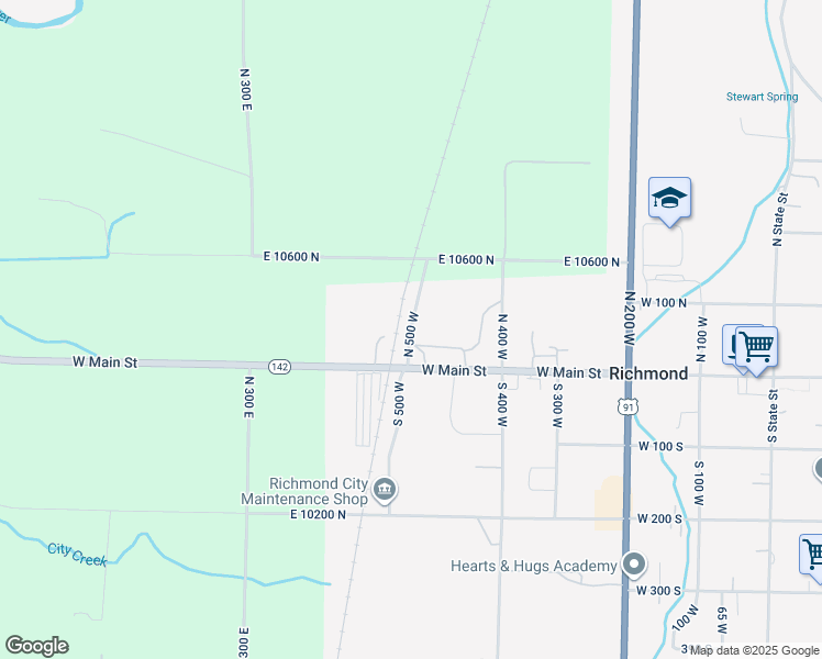 map of restaurants, bars, coffee shops, grocery stores, and more near North 500 West in Richmond