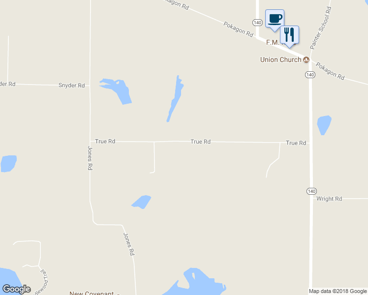 map of restaurants, bars, coffee shops, grocery stores, and more near 7234 True Road in Niles