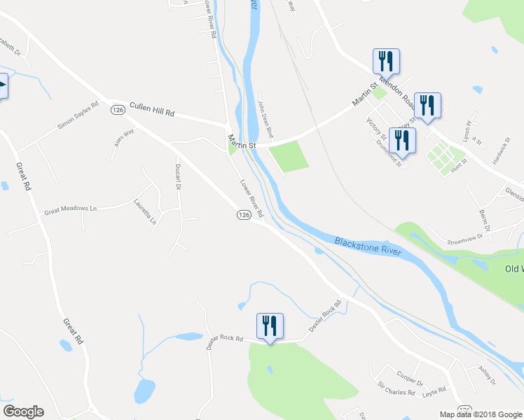 map of restaurants, bars, coffee shops, grocery stores, and more near 691 Lower River Road in Lincoln