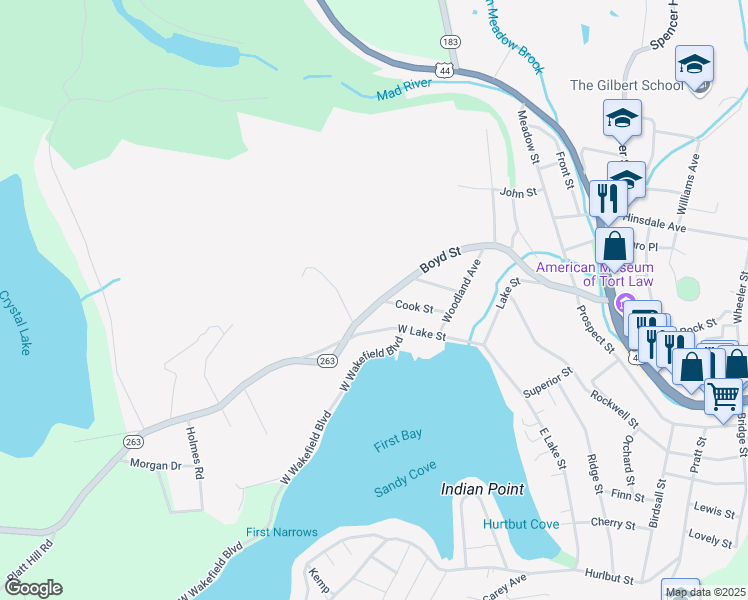 map of restaurants, bars, coffee shops, grocery stores, and more near 178 Boyd Street in Winchester