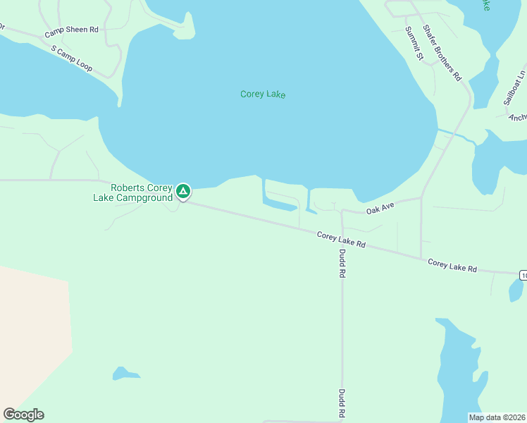 map of restaurants, bars, coffee shops, grocery stores, and more near 11008 Corey Lake Road in Three Rivers