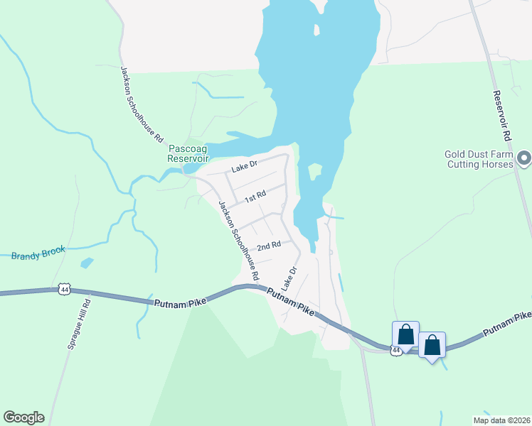 map of restaurants, bars, coffee shops, grocery stores, and more near 44 Kearns Road in Glocester