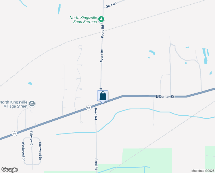 map of restaurants, bars, coffee shops, grocery stores, and more near 3899 East Center Street in Conneaut