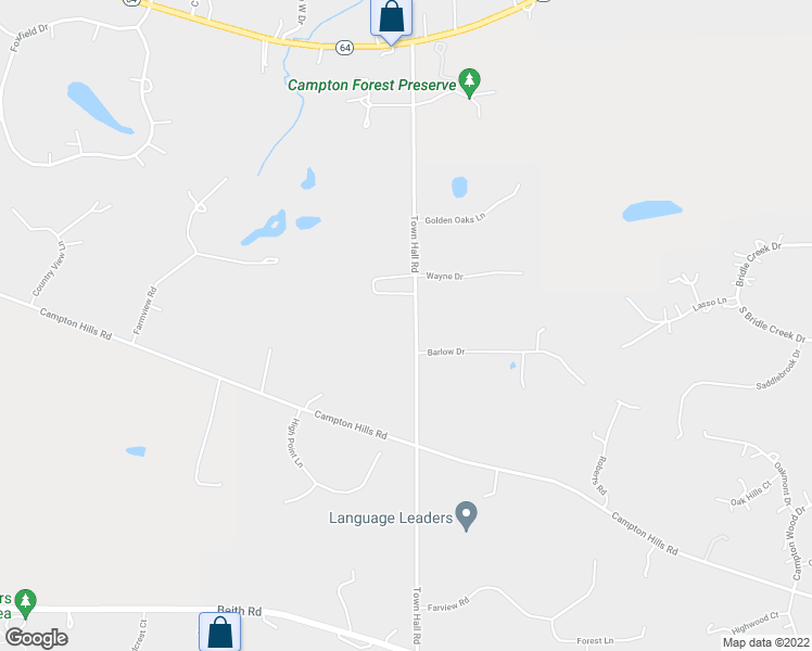 map of restaurants, bars, coffee shops, grocery stores, and more near 3N974 Town Hall Road in St. Charles