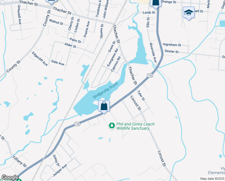 map of restaurants, bars, coffee shops, grocery stores, and more near 85 Cypress Road in Attleboro