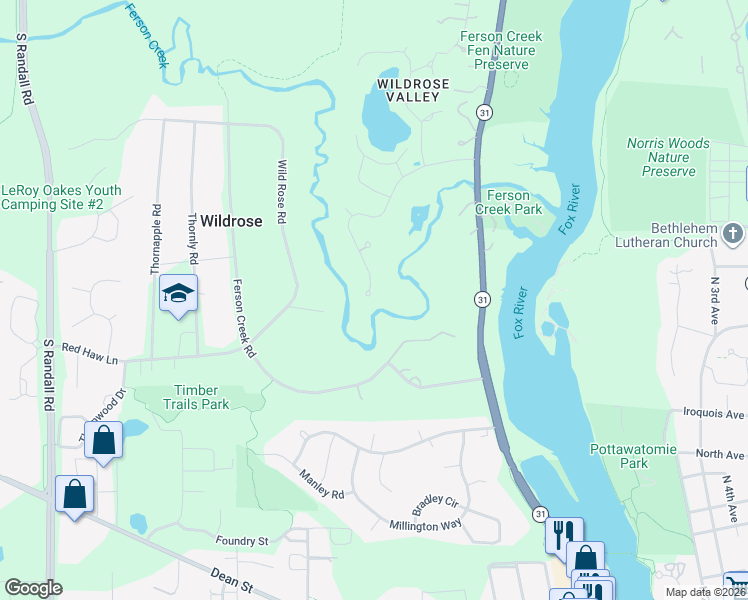 map of restaurants, bars, coffee shops, grocery stores, and more near 802 Wildrose Springs Drive in St. Charles