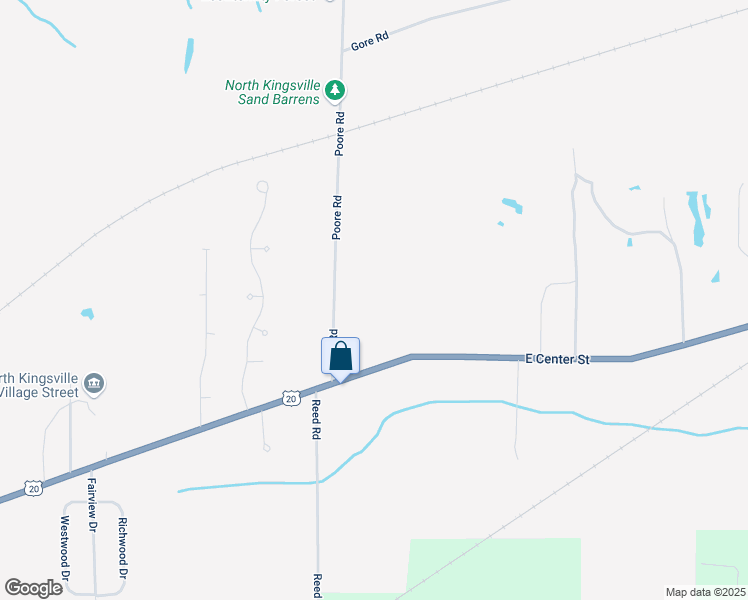 map of restaurants, bars, coffee shops, grocery stores, and more near 3899 East Center Street in Conneaut