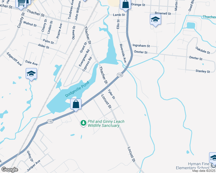 map of restaurants, bars, coffee shops, grocery stores, and more near 349 South Main Street in Attleboro