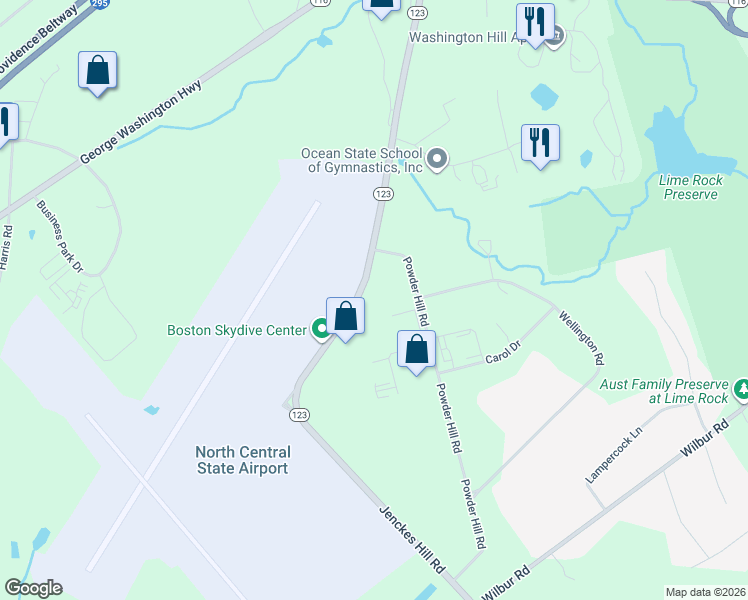 map of restaurants, bars, coffee shops, grocery stores, and more near 38 Albion Road in Lincoln
