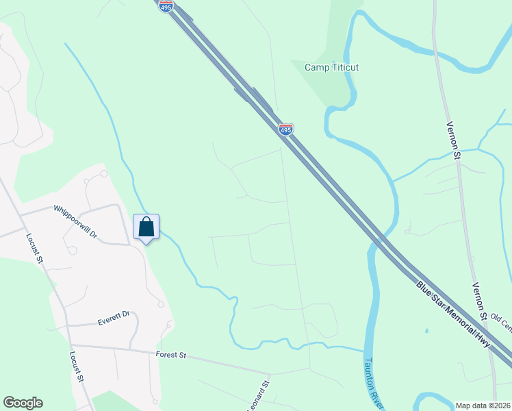 map of restaurants, bars, coffee shops, grocery stores, and more near 781 Pine Street in Raynham