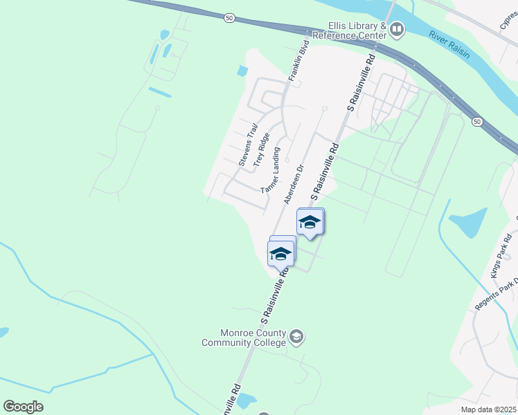 map of restaurants, bars, coffee shops, grocery stores, and more near 3817 Alexandra Trail in Monroe