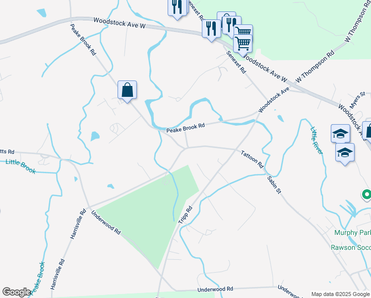 map of restaurants, bars, coffee shops, grocery stores, and more near 10 Dupre Road in Woodstock