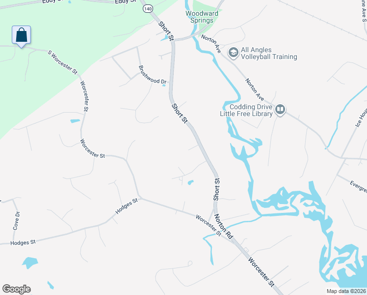 map of restaurants, bars, coffee shops, grocery stores, and more near 35 Brookview Circle in Taunton