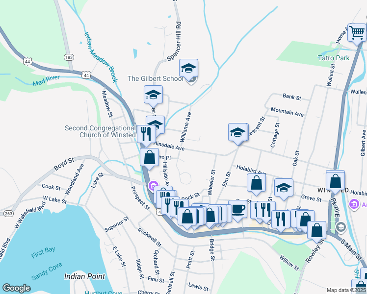 map of restaurants, bars, coffee shops, grocery stores, and more near 94 Williams Avenue in Winchester