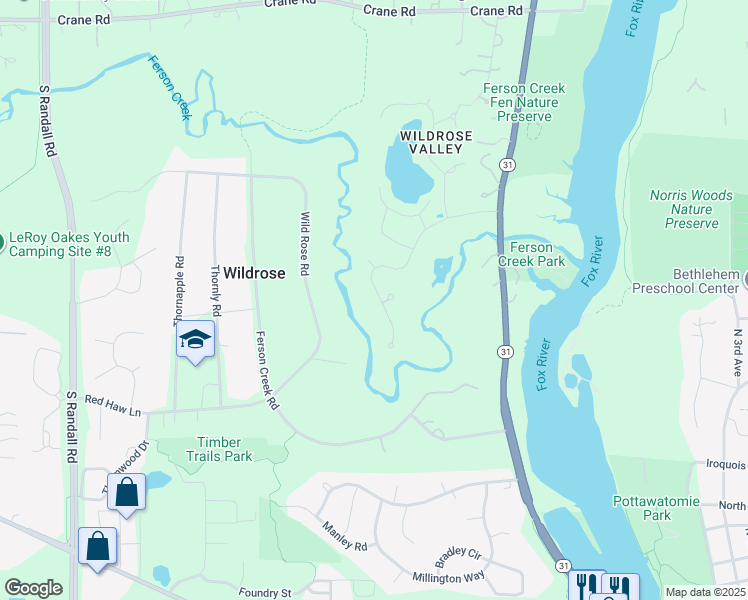 map of restaurants, bars, coffee shops, grocery stores, and more near 903 Wildrose Springs Drive in St. Charles